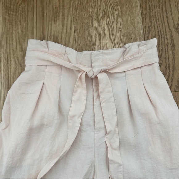 Club Monaco Womens Paper Bag High Waist Tapered Pleated Pants Pink-2 - Picture 8 of 17